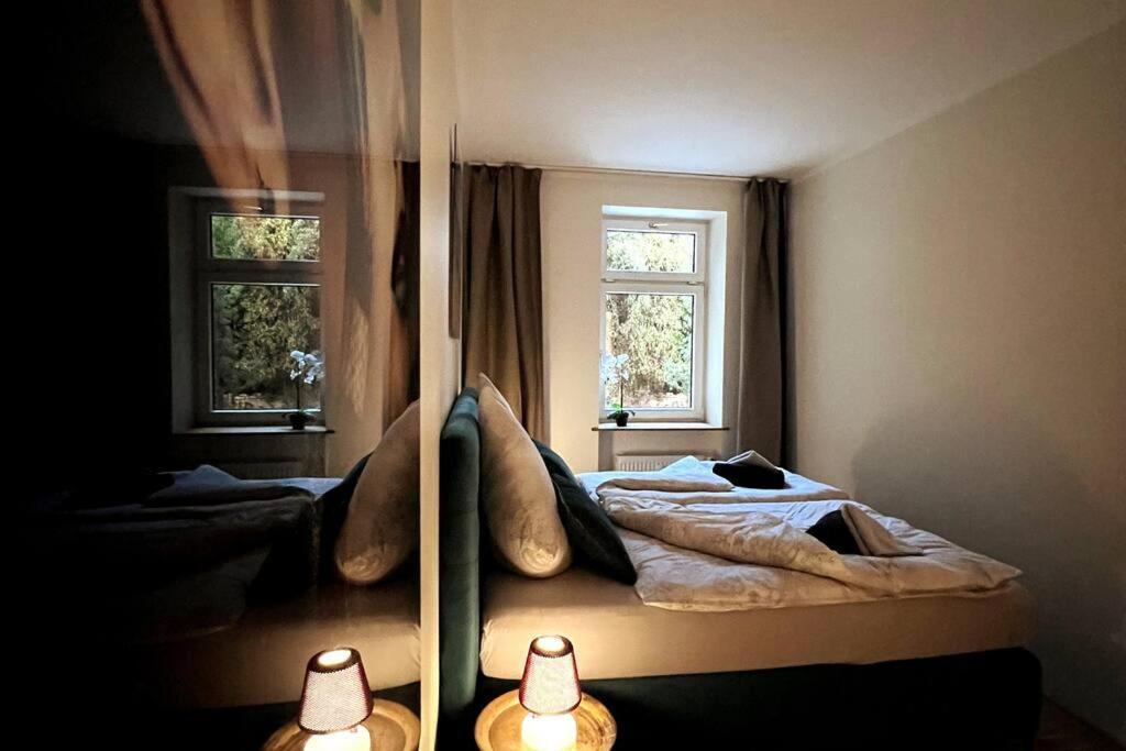 Soul-Apartment Terrasse Privat-Parkplatz Boxspringbett 55Zoll Tv Wlan Leipzig Luaran gambar